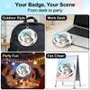 Digital Badge Pin,1.7 Inch Hd Digital Badges With Felt Pin Display Pouch, Bluetooth 6.0 For Customizable Photo Slideshow & Video Display (White) view 3
