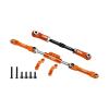 4140 Carbon Steel + Aluminum 7075-T6 Alloy Servo Link & Front Steering Link Set for Vanquish 1:10 H10 Optic Kit/Yokohama RTR/Sparco RTR Rock Crawler Upgrades - Orange view 1