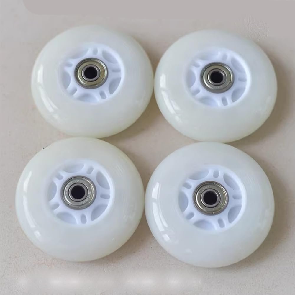 4-Pack Silent Replacement Wheels for Twist Cars 80 * 24mm Universal Size Front & Rear Wheels Wear-Resistant PU Wheels for Kids' Swing Cars (White)