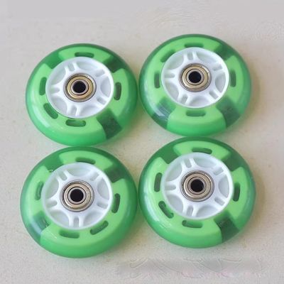 4-Pack Silent Replacement Wheels for Twist Cars 80 * 24mm Universal Size Front & Rear Wheels Wear-Resistant PU Wheels for Kids' Swing Cars (Green)