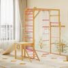 Garvee 8-in-1 Indoor Jungle Gym Set with Slide Swing Monkey Bar Wooden Climbing Structure for Kids Ages 3-10 view 2