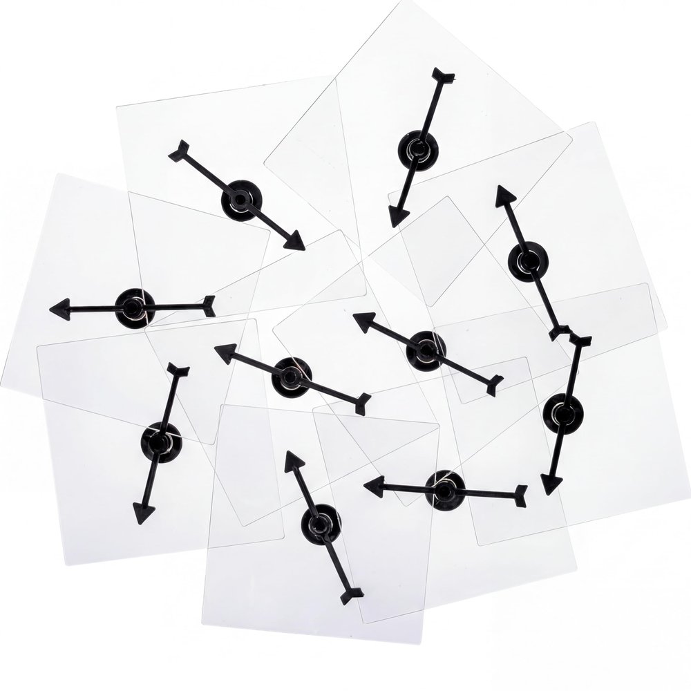 Gejoy 50 Pack Transparent Spinners Bulk for Classroom Clear Spinners Dry Erase Math Game with Rotating Arrow (Black)