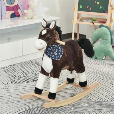 Classic Wooden Rocking Horse Toy with Realistic Sound Effects and Smooth Rocking Motion for Indoor Play