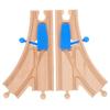 Garneck 2pack Wooden Train Track Intersections Switch Track Accessories Toy Train Set Compatible with Major Brands Kids' Educational Play and Creative Building view 1