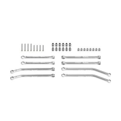 Aluminum 7075-T6 Alloy Front & Rear Link Set for Axial 1/30 SCX30 Ford Bronco AXI-2048 / Jeep Wrangler AXI-2261 Rock Crawler Upgrades - Silver