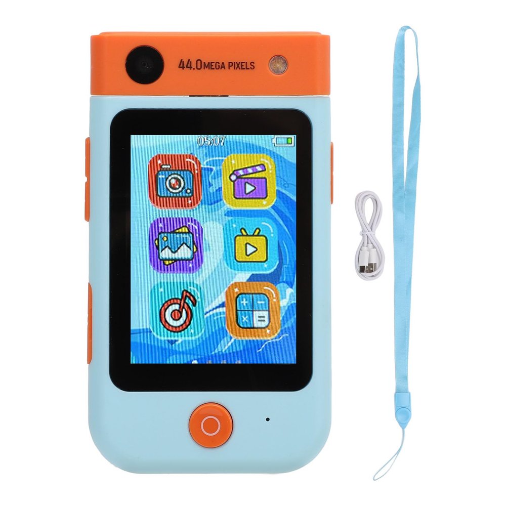 1080P 48MP Digital Camera 2.8 Inch IPS Touchscreen Auto Focus 700mAh with Alarm Clock MP3 Music Player Portable Camera for Present (Blue)