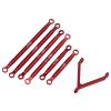 Aluminum Alloy Chassis Link Rod for 1/24 RC Crawler Car, RC Car Chassis Link Rod Upgrade Part, High Strength Linkage System with Brass Ball Heads, Compatible with Axial SCX24 Deadb (Red) view 4