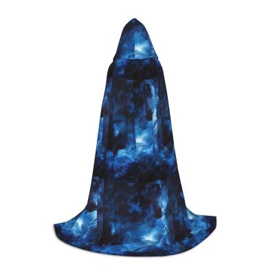 DRTGEDS Blue Galaxy Long Cape Cloak For Teens Cosplay Costume Gothic Fantasy Medieval Renaissance Fair Stage