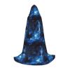 DRTGEDS Blue Galaxy Long Cape Cloak For Teens Cosplay Costume Gothic Fantasy Medieval Renaissance Fair Stage view 1