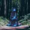 DRTGEDS Blue Galaxy Long Cape Cloak For Teens Cosplay Costume Gothic Fantasy Medieval Renaissance Fair Stage view 3