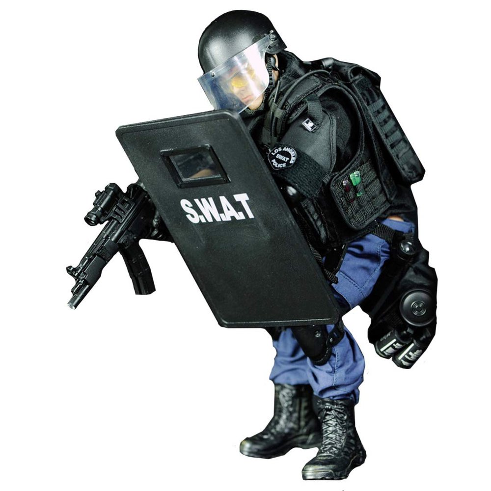 12 Inch Soldier Action Figure Model, 1/6 Realistic Army Soldier Model Set with Weapons and Accessories for Adults Military Lovers to Collect and Gift (Shield Player)