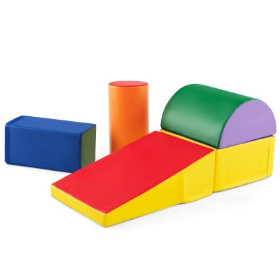 Costzon 5 Pieces Climbing Toys for Toddlers, Soft Foam Block Play Structures Infants Climbers for Child Development, Waterproof Kids Climbing Toys Indoor for Preschool Baby (Colorful)