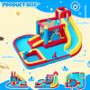 GYMMALL Bounce House with Slide & Blower, Inflatable Water Park Bouncy Castle with Climbing Wall, Ball Pit & Water Cannon for Indoor Outdoor Backyard Play view 3