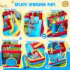 GYMMALL Bounce House with Slide & Blower, Inflatable Water Park Bouncy Castle with Climbing Wall, Ball Pit & Water Cannon for Indoor Outdoor Backyard Play view 4