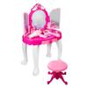 plplaaoo Glamorous Princess Dressing Table Toy with Stool Hair Dryer Pink Make Up Set Vanity for Girls Kids Children Over 3 Years Old Plastic 72 x 45 x 29cm view 1