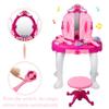 plplaaoo Glamorous Princess Dressing Table Toy with Stool Hair Dryer Pink Make Up Set Vanity for Girls Kids Children Over 3 Years Old Plastic 72 x 45 x 29cm view 2