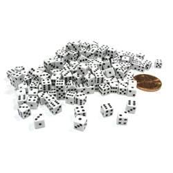 5 mm d6 Square Corner - White, 200 Count