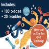 MindWare Marble Run  Neutral Colors | 103-Piece Marble Run Set with 20 Marbles | STEM Construction Toy for Kids view 4