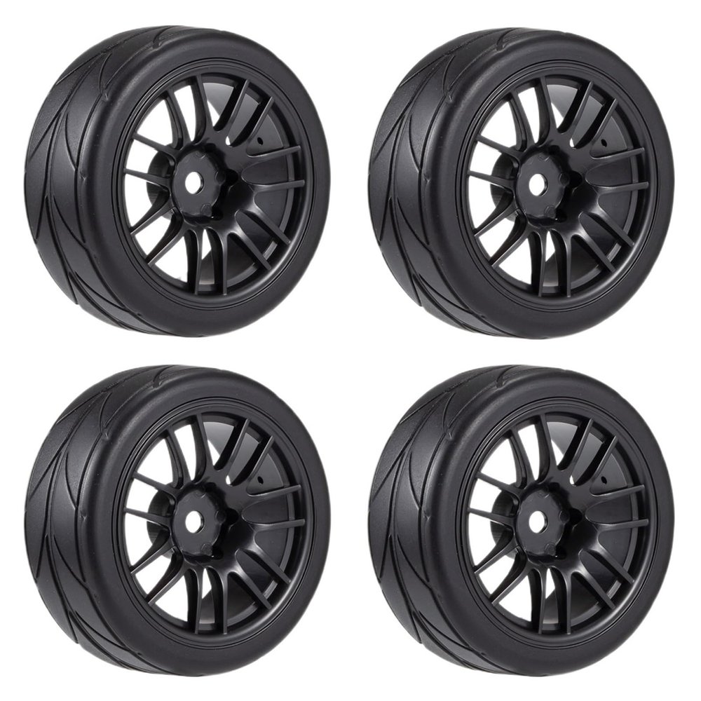 1.9 Inch 64mm RC Car Rubber Wheels Tires 12mm Hex Rims for WLtoys 144001 for Sakura D3 D4 for Tamiya TT02 1/10 1/12 1/14 RC Drift Racing