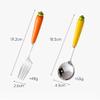 (8 Pieces) Ceramic Carrot Handle Stainless Steel Fork Spoon Cute Tableware Home Dining Cartoon view 2