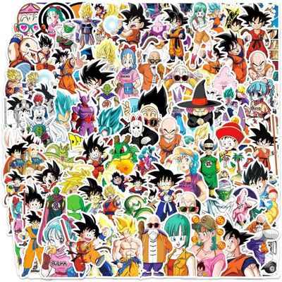 100 Pcs for Dragon Ball Stickers Cartoon PVC Sticker, Gifts for Laptop Water Bottle Skateboard Party Supplies Decorations Teens Kids