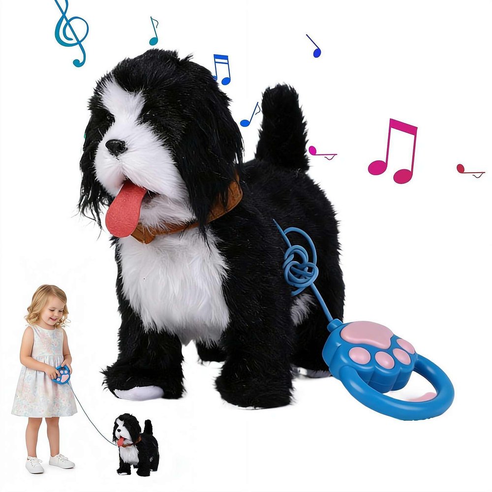 CTDWNT Robot Dog,Robot Puppy That Acts Like a Real Puppy,Interactive Walking Toy Dog, Lifelike-Sounds,Singing, Walking, Barking, Tail Wagging,Perfect Toy Dogs for Kids Ages 5+ (Black)