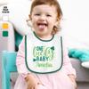 Smiling Jindo Personalized St. Patricks Day Baby Bib One Lucky Baby Design with Custom Name, Soft Cotton Terry view 2