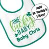 Smiling Jindo Personalized St. Patricks Day Baby Bib One Lucky Baby Design with Custom Name, Soft Cotton Terry view 4