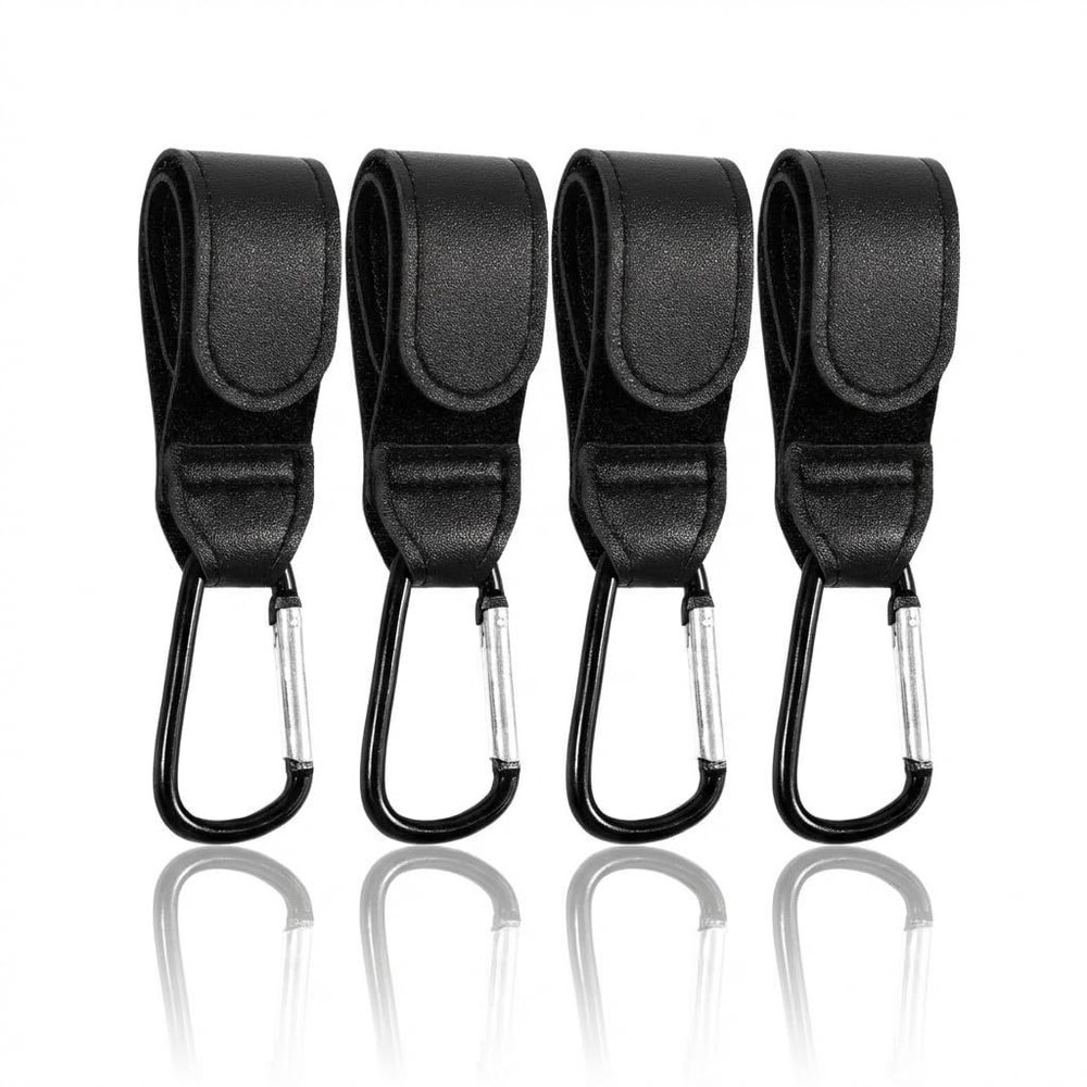 4PCS Universal Baby Stroller Hooks Clips for Hanging Bags and Shopping, Convenient Stroller Carabiner Clip Perfect for Uppababy, Babyzen Yoyo, Britax, Bugaboo, Bob, Buggy, Shopping Cart