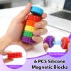 6PCS Magnetic Fidget Toys - Silicone Magnetic Balls for Adults & Teens | Stress Relief Sensory Toy for Autism / ADHD / Anxiety, Quiet Play in Office Travel Classroom view 2