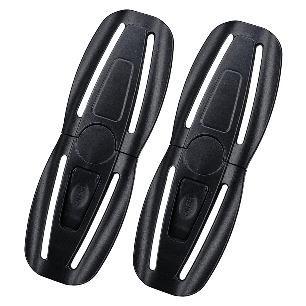 2 Pack Universal Child Seat Chest Harness Buckle,Seat Chest Harness Clip Buckle Lock Stroller Chest Replacement for Kids Trend,Adjustable Guard(Black)