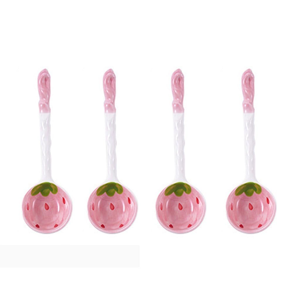 Cartoon Ceramic Bowl Strawberry Bowl Watermelon Spoon Cute Rice Bowl Soup Bowl Spoon Tableware