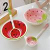 Cartoon Ceramic Bowl Strawberry Bowl Watermelon Spoon Cute Rice Bowl Soup Bowl Spoon Tableware view 3