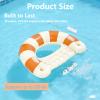 2 Pack Pool Chairs with Cup Holders-Inflatable Pool Floats for Adult,Blow up Floats Chair,Striped Pool Float Chairs for Relaxing Summer Water Fun Swimming Party Supplies (Orange) view 2