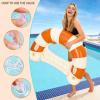 2 Pack Pool Chairs with Cup Holders-Inflatable Pool Floats for Adult,Blow up Floats Chair,Striped Pool Float Chairs for Relaxing Summer Water Fun Swimming Party Supplies (Orange) view 4