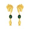 6.4 * 2.1cm Baroque Inlaid Glass Horse Head Pendant Retro Alloy Animal Earrings,golden,6.4 * 2.1cm view 1