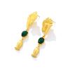 6.4 * 2.1cm Baroque Inlaid Glass Horse Head Pendant Retro Alloy Animal Earrings,golden,6.4 * 2.1cm view 2