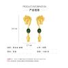 6.4 * 2.1cm Baroque Inlaid Glass Horse Head Pendant Retro Alloy Animal Earrings,golden,6.4 * 2.1cm view 3