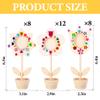14 Sets DIY Paintable Wood Flowers Photo Holders, Mother's Day Crafts Wooden Flower Picture Frames, Spring Flower Pot Unfinished Wood Ornament with Gems Stickers for Painting Mothers Day Birthday Gift view 2