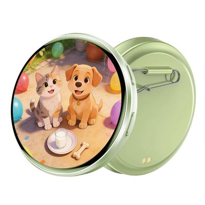 Digital Displayed Pixel Badge Pin, Customizable Anime Style Digital Badge, Dynamic Touch Screen, Digita Badges Photo Video for Valentine/Cosplay/Concert for anime fans and fanbase (GREEN)