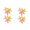 6 * 2.8cm Bohemian Multi Layer Small Flower Pendant Handmade Vintage Earrings,pink,6 * 2.8cm view 1