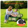 Wagon, 39in Pull-Along Wagon with Wooden Sides & Handle, 551lbs Capacity, 10 Tires - Outdoor Utility Wagon for Beach, Camping, Gardening view 2