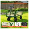Wagon, 39in Pull-Along Wagon with Wooden Sides & Handle, 551lbs Capacity, 10 Tires - Outdoor Utility Wagon for Beach, Camping, Gardening view 3