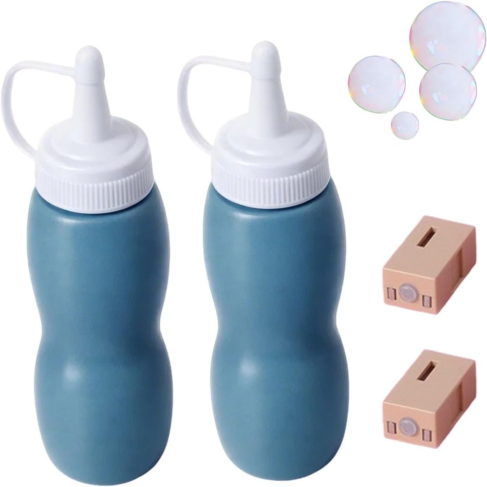 Magic Fog Bubble Wand, New Touchable Fog Bubble Machine, Interactive Smoke Bubbles Machine with Bubbles Gloves for Outdoor Party, Parent-Child Interaction (Bubble Liquid Refill + Atomizer-C)