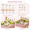 ROBUD Kids Gardening Tools Set with 2-Tier Wooden Cart Wheelbarrow, Toddler Gardening Set with Watering Can, Shovel, Rake & Plant Labels, Outdoor Backyard Garden Toys for Girls, (Pink) view 4