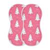 Emelivor Christmas Tree Pink Print Muslin Burp Cloths for Baby Super Soft Baby Burp Cloths 2 Pack Absorbent Baby Bibs Washcloths Towel Spit Up Burping Rags for Newborn Boys Girls view 1