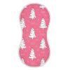 Emelivor Christmas Tree Pink Print Muslin Burp Cloths for Baby Super Soft Baby Burp Cloths 2 Pack Absorbent Baby Bibs Washcloths Towel Spit Up Burping Rags for Newborn Boys Girls view 2
