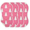 Emelivor Christmas Tree Pink Print Muslin Burp Cloths for Baby Super Soft Baby Burp Cloths 2 Pack Absorbent Baby Bibs Washcloths Towel Spit Up Burping Rags for Newborn Boys Girls view 3