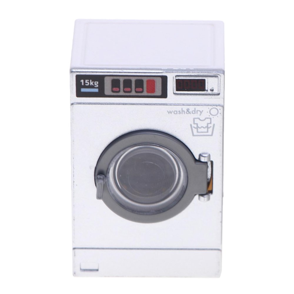 Sewroro Miniature Washing Machine Toy for Dollhouse - Realistic Washer Dryer Model, Tiny Laundry Room Furniture, Kids' Pretend Play Household Appliance Accessory