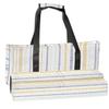 3 Pcs Empty Mahjong Bag Set Seamless French country kitchen stripe fabric print Blue yellow white Soft American Mahjong Tile Carrying Case Rack and Pushers Bags Game Night Accessories Gifts for Women view 1